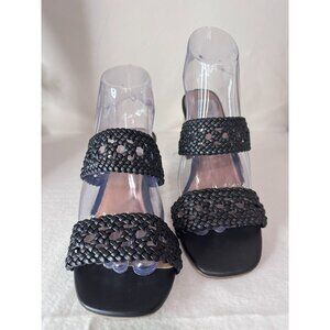 DV by Dolce Vita Hobbs Black Strappy Sandals Size 6.5 High Block Heels NWOT